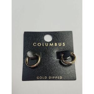 Columbus Gold Dipped Small Hoop Earrings - Gold
